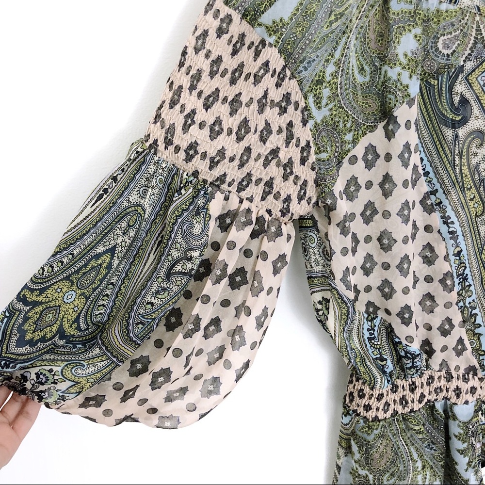 SOLD NWT Zara Woman Sheer Paisley Balloon Sleeve - Picture 3 of 8